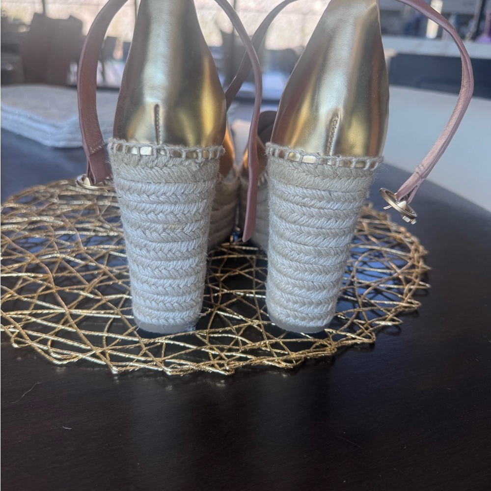 Gold Wedge Sandals - Picture 6 of 9
